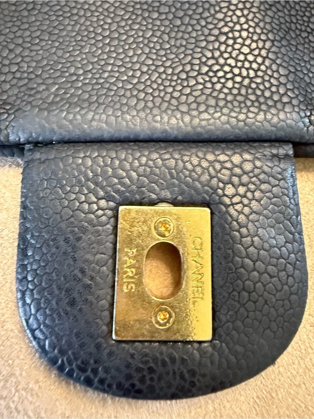 CHANEL Cruise Iridescent Black Caviar Leather Classic Flap Top Handle Kelly Bag